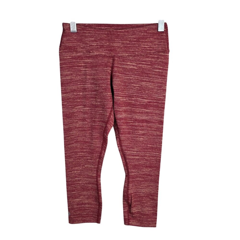 Womens No Bull Heather Red Crop Tights Leggings High Rise Stretch Size S